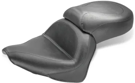 Mustang 1-Piece 2-Up Wide Touring Vintage Seat Plain Black For Honda 1999-2008 VLX600 Shadow Models (75794)