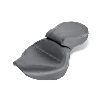 Mustang 1-Piece 2-Up Wide Touring Vintage Seat Plain Black For Honda 2001-2008 VT750DC Spirit Models (75105)