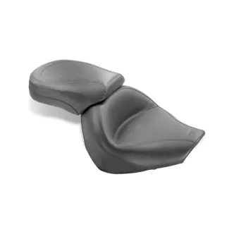 Mustang 2-Piece Wide Touring Vintage Seat Plain Black For Suzuki 2005-2009 Boulevard C90 & C90T Models (76541)
