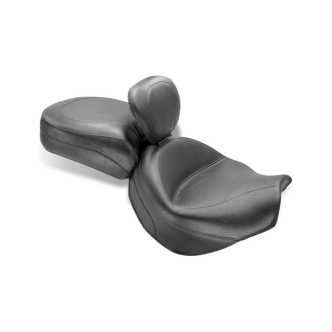 Mustang 2-Piece Wide Touring 2-Up Vintage Seat In Plain Black For Kawasaki 2004-2010 Vulcan 2000, 2004-2010 Vulcan Limited & 2004-2010 Vulcan Classic LT Models (79371)
