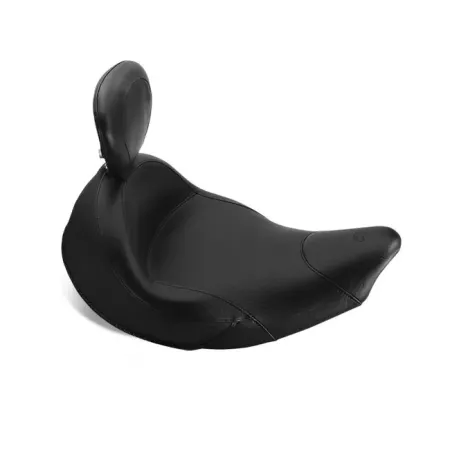 Mustang Wide Touring Solo Seat With Rider Backrest in Black For 2014-2020 Indian Chief, Chieftain, Dark Horse, 2015-2020 Roadmaster, 2016-2020 Springfield Models (79760)