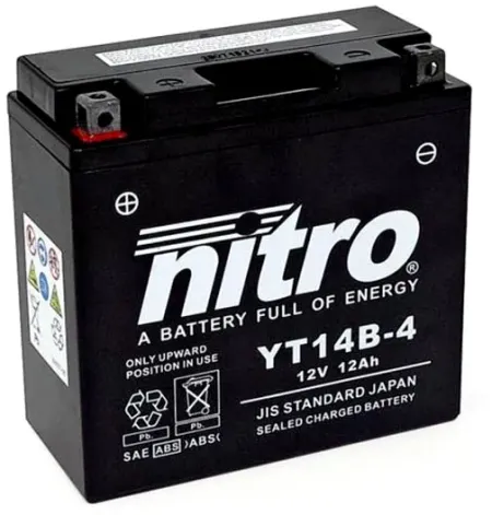 Nitro Sealed YT14B-4 Agm Battery (NT14B-4 SLA)