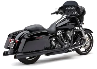Cobra True Dual Header Pipes In Black For Harley Davidson 2017-2024 Touring Models (6257RB)