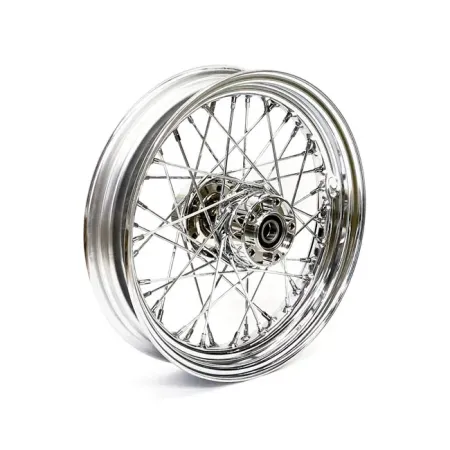 Doss 40 Spoked 3.00 x 16 Rear Wheel In Chrome For Harley Davidson 2002-2007 FLT & 2008-2019 Sportster Models (No ABS) (64414A)