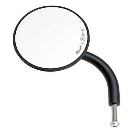 Biltwell Utility Round Short Stem ECE Approved Mirror In Black - Single Mirror (6503-100-131)