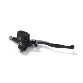 Kustom Tech Classic Handlebar Master Cylinder With Oil Level Glass Inspection 14mm TUV Approved In Black Finish For 1 Inch Handlebars (20-672)