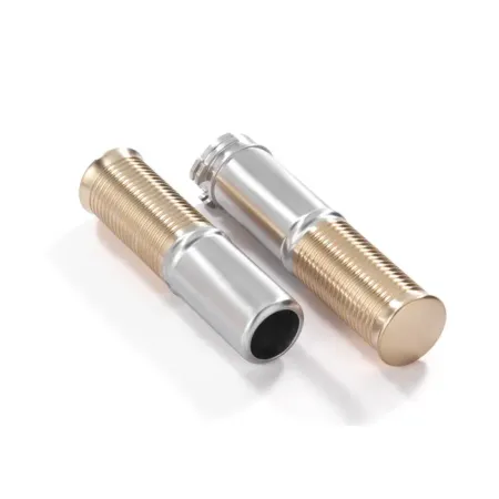 Kustom Tech 1 Inch FL Handlebar Grips in Stain Aluminium/Brass Finish For 1974-2023 Harley Davidson With Single Or Dual Throttle Cables Models (06-201)