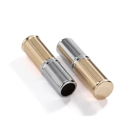 Kustom Tech 1 Inch FL Handlebar Grip Set With Internal Throttle in Polished Aluminium/Brass Finish For Kustom Tech Internal Throttle P/N: 04-004 (06-210)