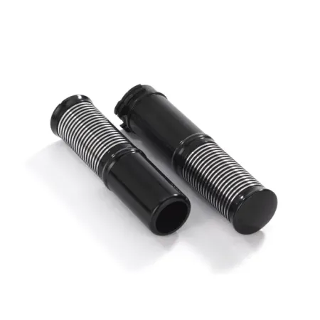 Kustom Tech 1 Inch FL Handlebar Grip Set in Black Contrast Cut Finish For 1974-2023 Harley Davidson With Single Or Dual Throttle Cables (06-303)