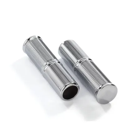Kustom Tech 1 Inch FL Handlebar Grip Set With Internal Throttle in Chrome Plated Aluminium Finish For Kustom Tech Internal Throttle P/N: 04-004 (06-314)