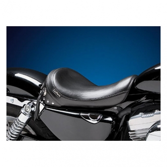 Le Pera Sanora Smooth Foam Solo Seat With Skirt 12 Inch Wide in Black For 2004-2020 XL Sportster (Excluding 2007-2009 XL) With 3.3 Gallon Fuel Tank Models (LF-016)