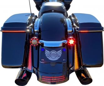 Custom Dynamics Rear Run/Brake/Turn L.E.D. Fascia Panel In Black With Smoke Lens For Harley Davidson 2014-2023 Touring Motorcycles (CD-FASCIADCBCMB)