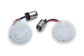 Kuryakyn LuminEZ L.E.D. Front 1157 Turn Signal Inserts Amber/Amber Bullet Style For Harley Davidson 2002-2023 Touring, 2002-2023 Softail, 2001-2017 Dyna & 2002-2020 Sportster Models (2934)