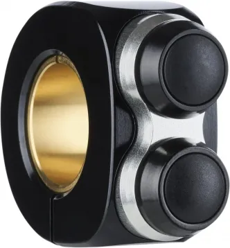 Motogadget 2 Button MO Switch Basic With Silver Inlay in Black Finish For 1 Inch Or 7/8 Inch Diameter Handlebars (4004011)