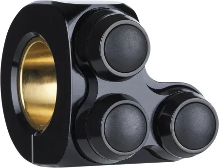 Motogadget Left Side 3 Button MO Switch Basic With Black Inlay in Black Finish For 1 Inch Or 7/8 Inch Diameter Handlebars (4004020)