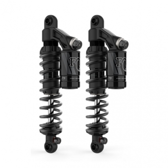 Fox Factory Raised RC1 Piggyback 13.5 Inch Shocks In Black For Harley Davidson 1998-2021 Sportster Models (897-27-017)