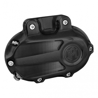 Performance Machine Scallop 6 Speed Cable Clutch Transmission End Cover in Black Ops Finish For 2006-2017 Dyna, 2007-2017 Softail, 2007-2013 Touring, 2014-2016 FLHR/C Touring Without Fairing Models (0066-2027-SMB)