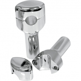 La Choppers 4 Inch Smooth Risers in Chrome Finish For 1-1/4 Inch Handlebars (LA-7406-04)