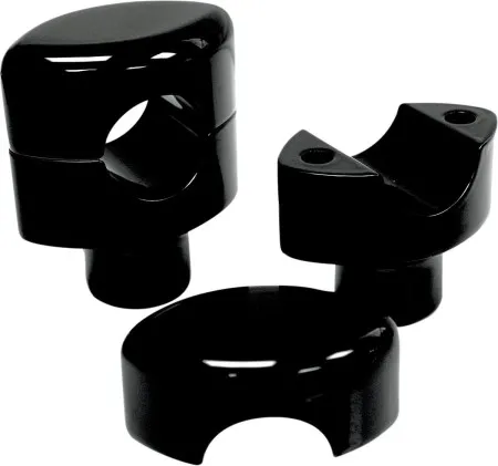 La Choppers 1.5 Inch Smooth Risers in Black Finish For 1-1/4 Inch Handlebars (LA-7406-01B)