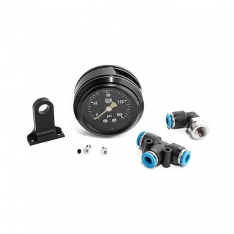Killer Custom Air Ride Pressure Gauge Kit In Black For Harley Davidson Models With Any Air Ride Suspension System (UN-PRGAUGE-4)