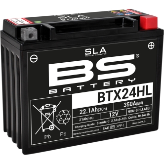 BS Battery BTX24HL SLA Maintenance Free Battery 12V 350A For 1980-1996 Touring Models (300770)