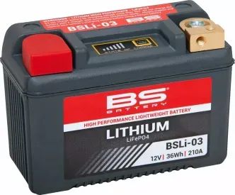 BS Battery BSLi-03 Lithium Battery 210 CCA For 1973-1977 XLCH 1000 Sportster Models (360103)