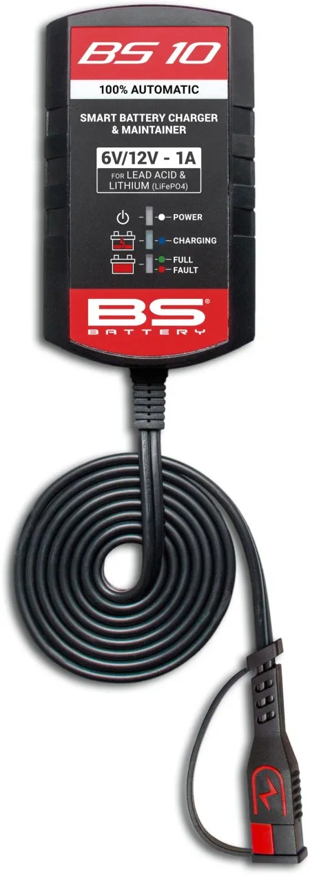 BS Battery BS10 Smart Motorcycle Charger & Maintainer For Lead Acid & Lithium Batteries (700516)