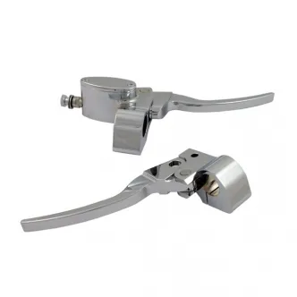 DOSS Handlebar Control Kit Cable Clutch & 5/8 Brake Without Switches in Chrome Finish (63204A)