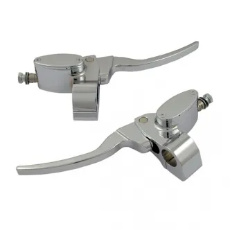 DOSS Handlebar Control Kit 9/16 Hydraulic Clutch & 5/8 Brake Without Switches in Chrome Finish (ARM140205)