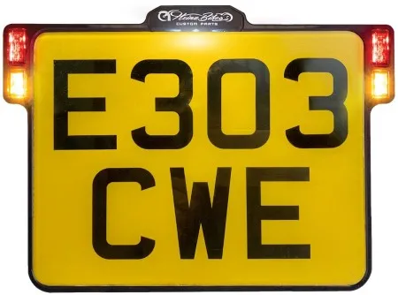 Heinz Bikes All In One 2.0 License Plate Bracket With LED Taillight/Turnsignal Combination And License Plate Light in Black Finish (HBKZ2.0-MB-3TS-UK)