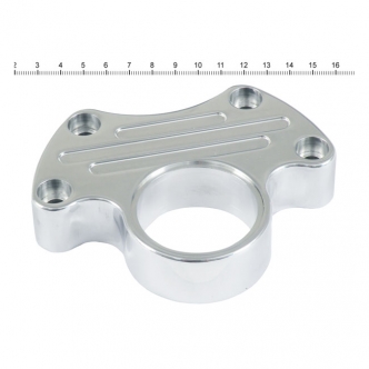 DOSS Ribbed Speedo Top Clamp in Polished Finish For MMB 48mm Speedo Various 1973-2020 Harley Davidson Models (Excluding FLT/Touring) Models (ARM881009)