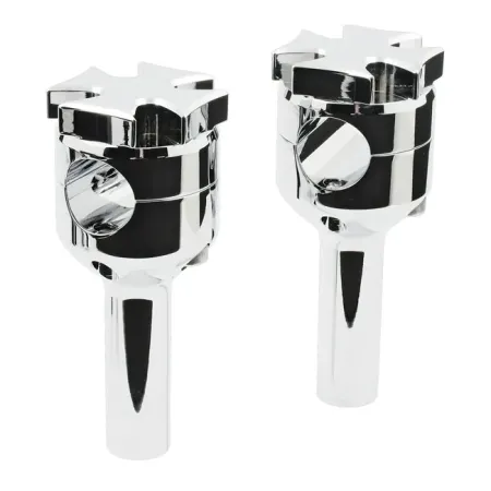 DOSS 4 Inch Flat Maltese Risers in Chrome Finish For 1973-2002 B.T., TC/B, XL Sportster (Excluding FLT) Models (66121)