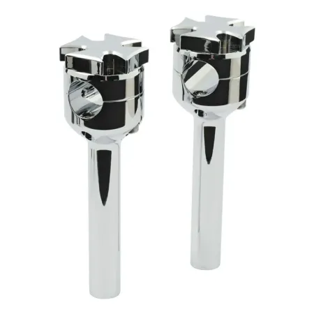 DOSS 6 Inch Flat Maltese Risers in Chrome Finish For 1973-2002 B.T., TC/B, XL Sportster (Excluding FLT) Models (66122)