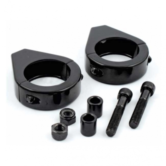 DOSS Smooth Edge Fork Mount Clamp Kit in Black Finish For 39mm Forks With 5/16 Inch Hole Lango Markers (ARM487089)