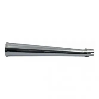 DOSS 24 Inch Long Right Upswept Sei Megaphone Muffler in Chrome Finish For 1-3/4 Inch Diameter Headers (ARM485005)