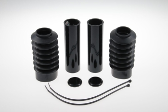 Cult Werk 6 Piece Fork Tube Cover Kit in Gloss Black Finish For 2010-2015 XL1200X Forty Eight Models (HD-SPO035) (HD-SPO028 + ARM393515)