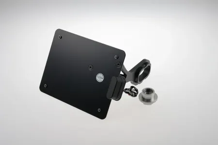 Cult Werk Austria 210x170mm Side Mount License Plate Bracket in Black Finish For 2013-2017 FXSB Breakout Models (HD-BRO020-A)
