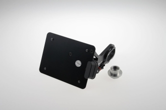Cult Werk Switzerland 180x140mm Side Mount License Plate Bracket in Black Finish For 2013-2017 FXSB Breakout Models (HD-BRO020-CH)