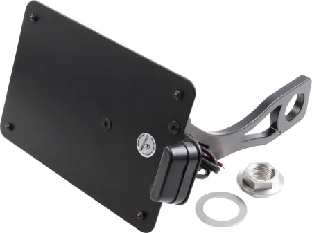 Cult Werk 210x143mm Netherlands Side Mount License Plate Bracket in Gloss Black Finish For 2015-2017 Dyna Models (HD-DYN014-NL)