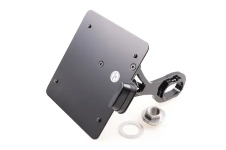 Cult Werk 180x200mm Germany Side Mount License Plate Bracket in Gloss Black Finish For 2018-2021 Softail (Excluding FXDR) Models (HD-BRO038-D)