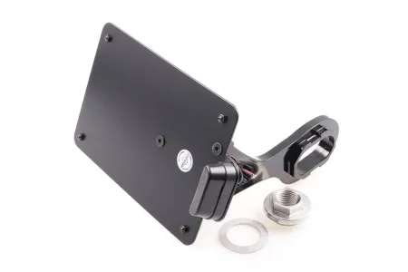 Cult Werk 210x140mm Netherlands Side Mount License Plate Bracket in Gloss Black Finish For 2018-2020 Softail (Excluding FXDR) Models (HD-BRO038-NL)
