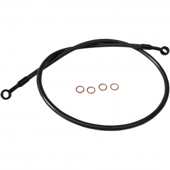LA Choppers Replacement Brake Lines in Midnight Black Braided Finish For 15-17 Inch Apehangers For 2015-2020 Scout/Scout Sixty/Scout Bobber Without ABS Models (LA-8400B16M)