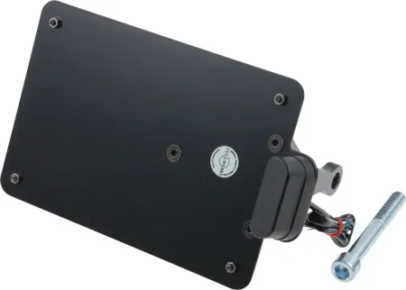 Cult Werk 210x140mm Netherlands Side Mount License Plate Bracket in Gloss Black Finish For 2002-2017 V-Rod Models (HD-ROD012-NL)