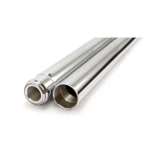 Custom Cycle Standard Length 24 1/4 inches OAL 41mm Fork Tubes in Chrome Finish For 1984-1999 FXWG, FXST/C, 1993-1999 FXDWG, 1986-1999 FLST/F, 1984-1996 FLT, FLHT Models (T1337)