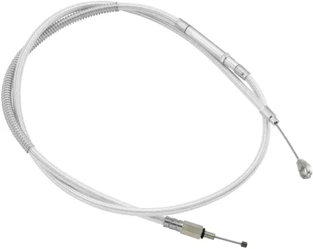 Barnett +4 Inch Clutch Cable 66 Inch Outer Cable Length in Platinum Silver Braided Finish For 1987-2006 5-Speed Big Twin Models (106-30-10010+04)