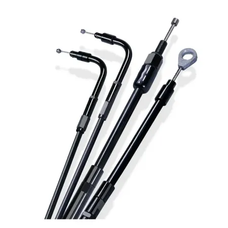 Barnett +8 Inch Throttle Cable 41 Inch Outer Cable Length in Stealth Black Finish For 1981-1989 Big Twin, 1981-1987 XL Sportster Models (131-30-30024+08)