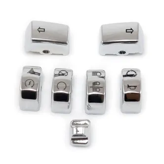 Doss Handlebar Switch Cap Kit In Chrome For Harley Davidson 2011-2023 Softail, Dyna And Sportster Models (ARM211029)