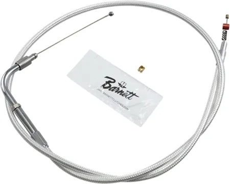 Barnett +10 Inch Idle Cable 42 Inch Outer Cable Length in Platinum Silver Finish For 1996-2021 CV Carb/Injection (Excluding Cruise Control & Electronic Throttle) Models (106-30-40015+10)