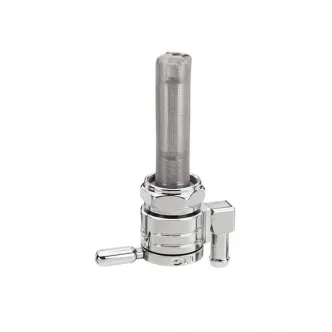 Golan Click - Slick Petcocks 22mm With Nut Downward Outlet in Brass Finish For 1975-2006 Big Twin, XL Sportster (Excluding Injected Models), Customs With 1975-2021 Style Threaded Tanks (ARM316419)