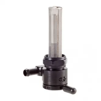 Golan Click - Slick Petcocks 22mm With Nut Forward Outlet in Black Oxide Finish For 1975-2006 Big Twin, XL Sportster (Excluding Injected Models), Customs With 1975-2021 Style Threaded Tanks (ARM826419)